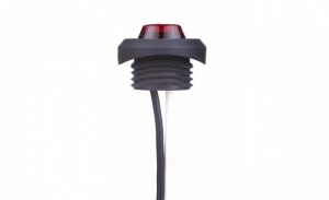 Red round marker Lamp with curved pipe bracket   12-24v